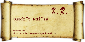 Kubát Róza névjegykártya